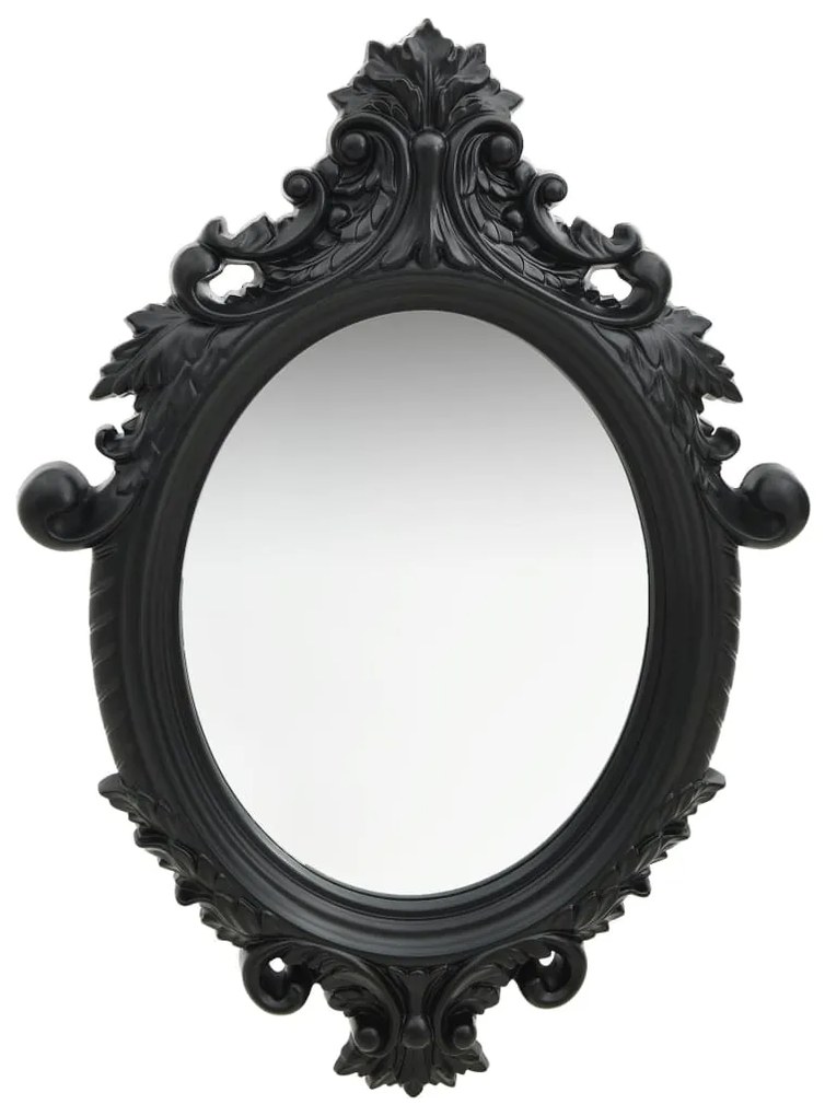 Specchio Da Parete Stile Castello 56x76 Cm Nero /