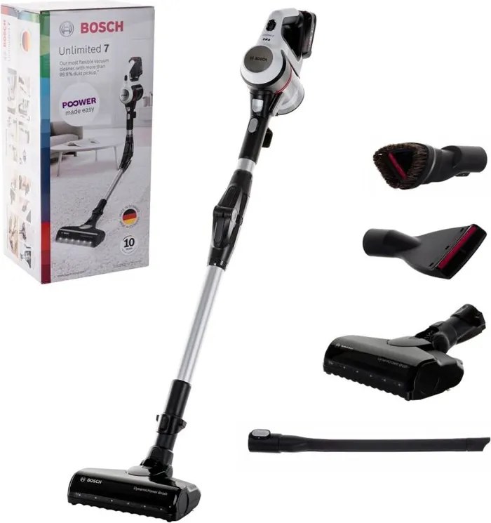 Scopa Elettrica Bosch BBS711W senza Sacchetto senza Filo Acciaio Inossidabile Bianco