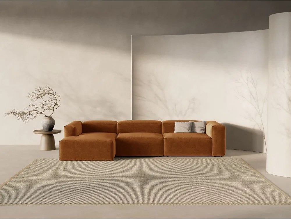 Divano angolare color mattone (con penisola a sinistra/con chaise lounge) Bergamo – Cosmopolitan Design