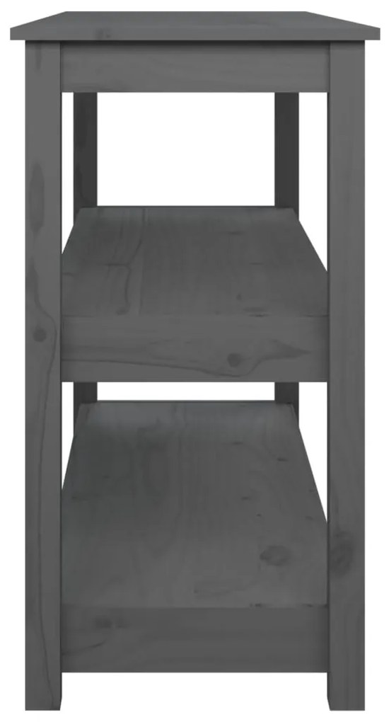 Tavolo Consolle Grigio 110x40x74 cm in Legno Massello di Pino