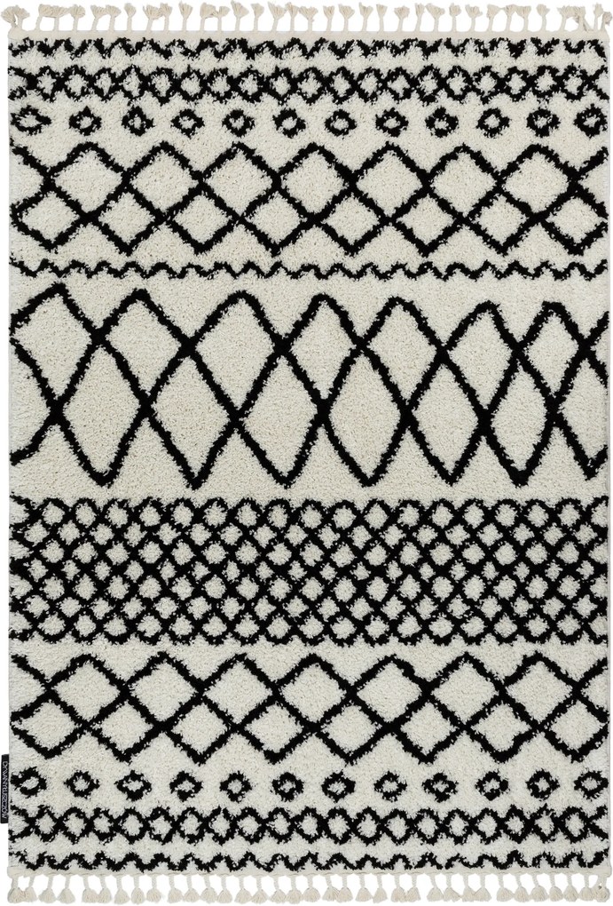 Tappeto PROMO BERBER SAFI N9040 bianco / nero Frange berbero marocchino shaggy