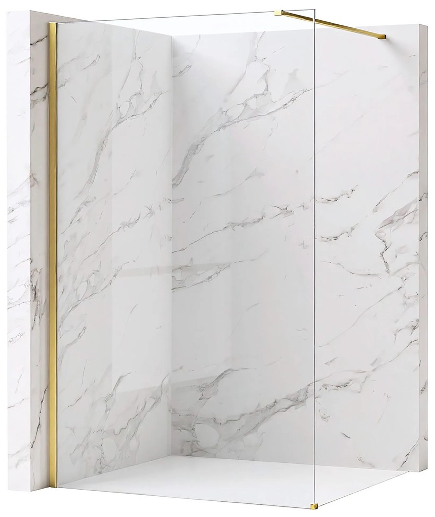 Parete doccia Rea Flexi Transparent / Brush Gold 70