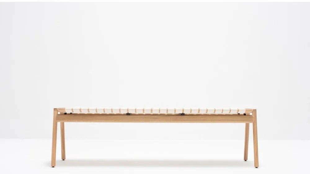 Panchina in colore bianco e naturale Klupa - Gazzda