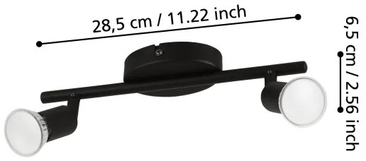 Eglo 32429 - Faretto LED BUZZ-LED 2xGU10/2,8W/230V 3000K nero