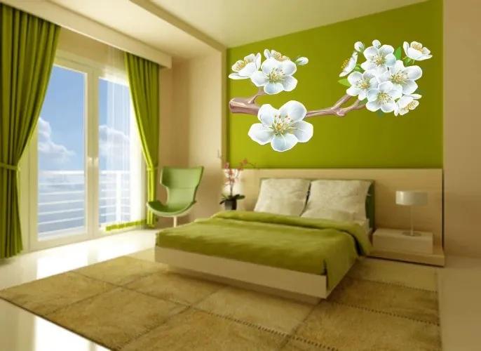 Adesivo murale per interni ramo di ciliegio in fiore 150 x 300 cm