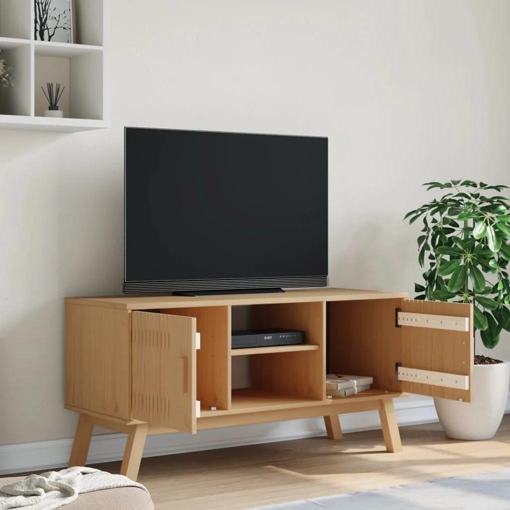 Mobile tv olden marrone 114x43x57 cm in legno massello di pino