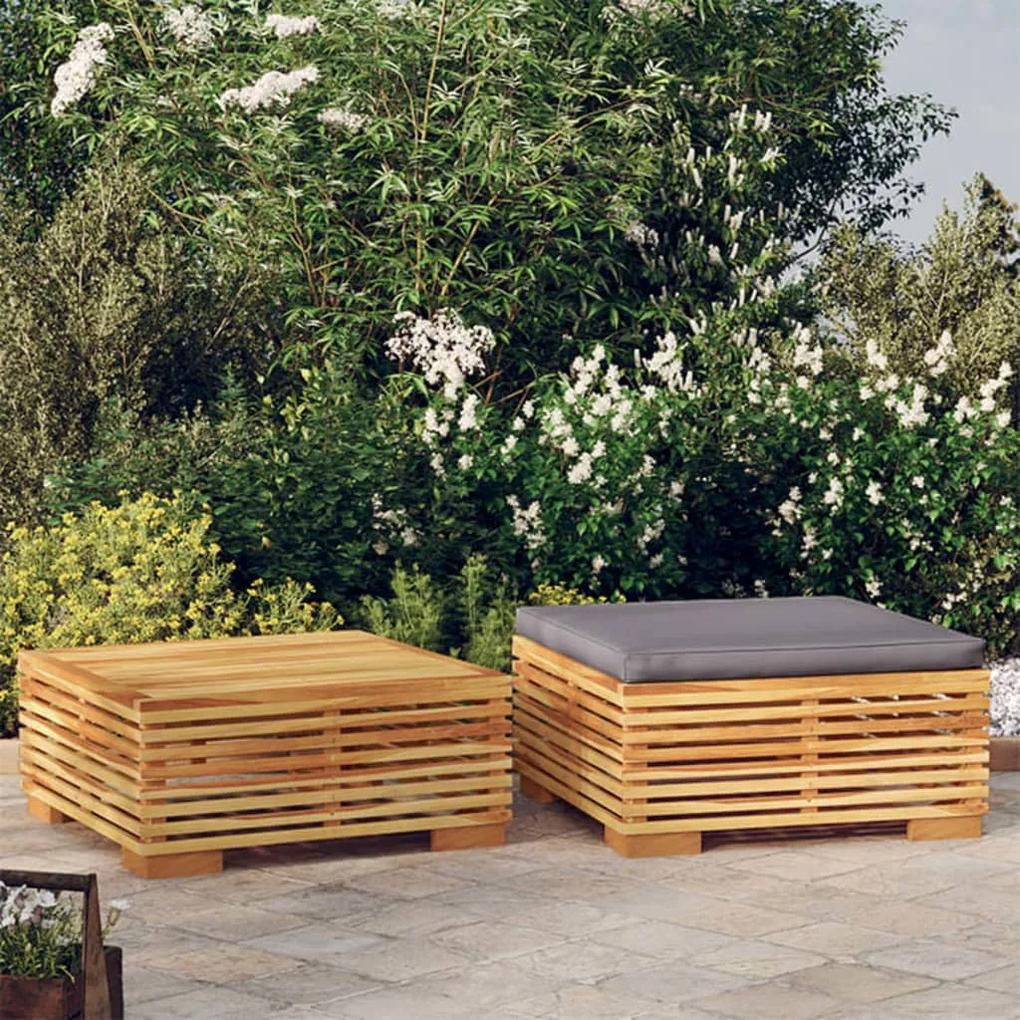 Set divani da giardino 2 pz in legno massello di teak