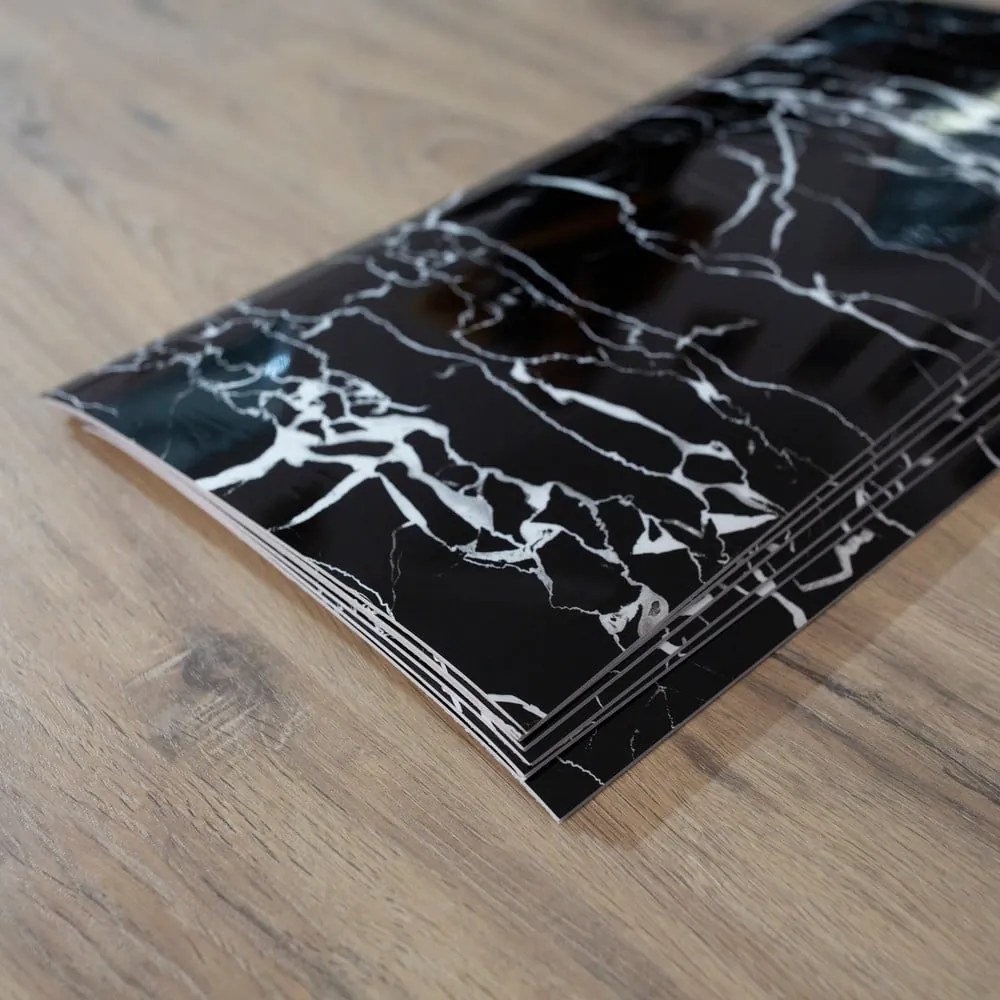 Set di 6 adesivi murali 60x30 cm Nero Marquina - SP TREND