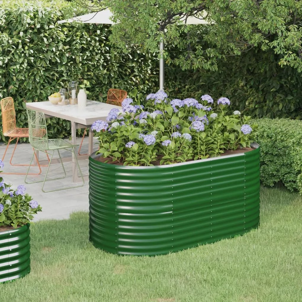 Letto Giardino Acciaio Verniciato A Polvere 152x80x68 Cm Verde /