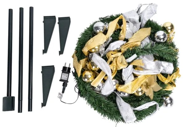 Aigostar - Albero di Natale LED per esterni 100 LED/230V 1,5m IP44 bianco/oro, luce bianca calda