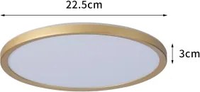 Brilagi - Lampada da bagno ULTRA SLIM a LED 12W/230V Ø 22,5 cm dorata IP54