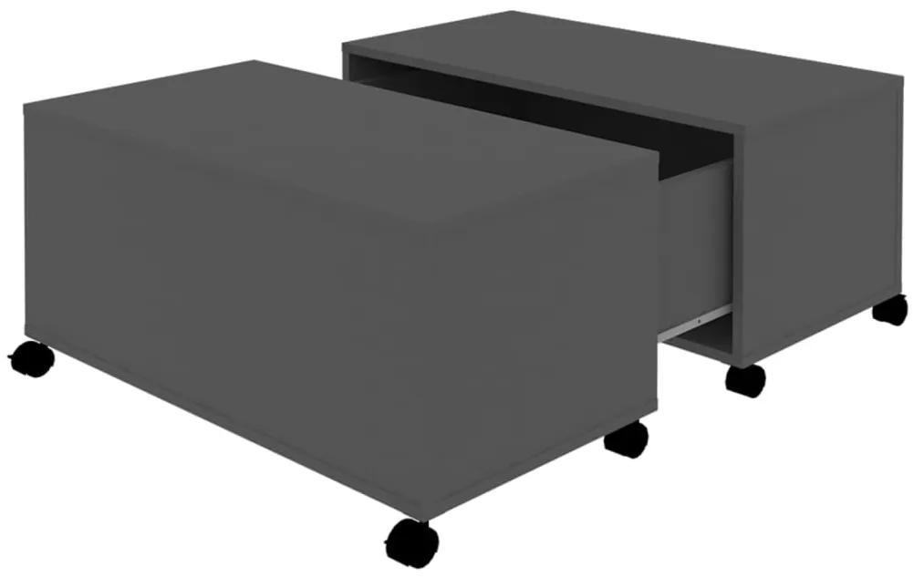 Tavolino da caffè grigio 75x75x38 cm in truciolato