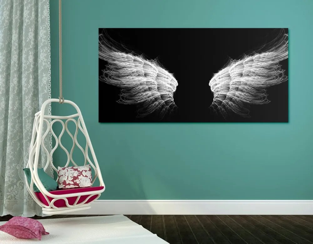 Quadro su tela – Ali d'angelo in bianco e nero