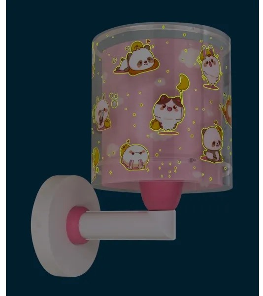 Dalber 41769S - Lampada da parete per bambini KAWAII FRIENDS 1xE27/15W/230V rosa