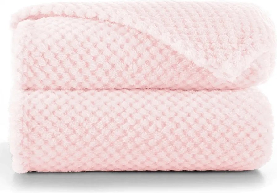 Coperta in microfibra rosa cipria, 220 x 240 cm Henry - DecoKing