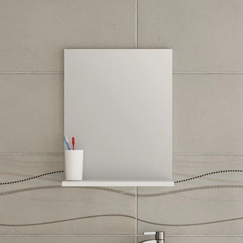 Kamalu - Mobiletto 40 con specchio colore bianco opaco | LAC-POLIS-40-B