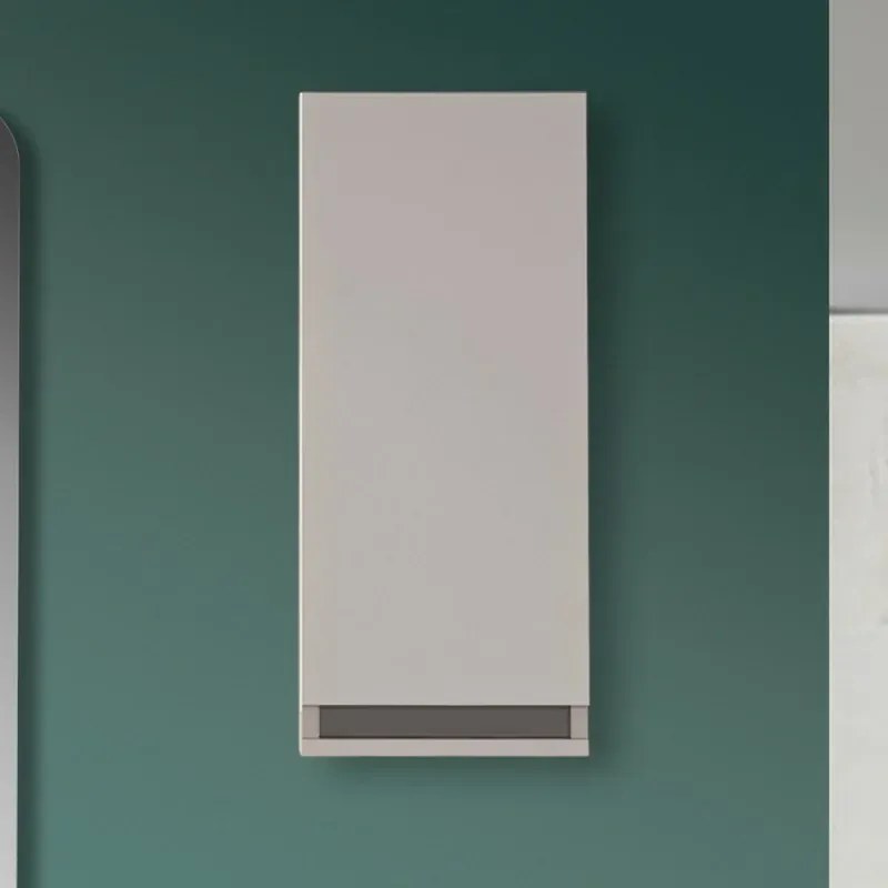 Colonna Pensile bagno Salvaspazio H.69 cm Tortora opaco anta Reversibile con ripiano