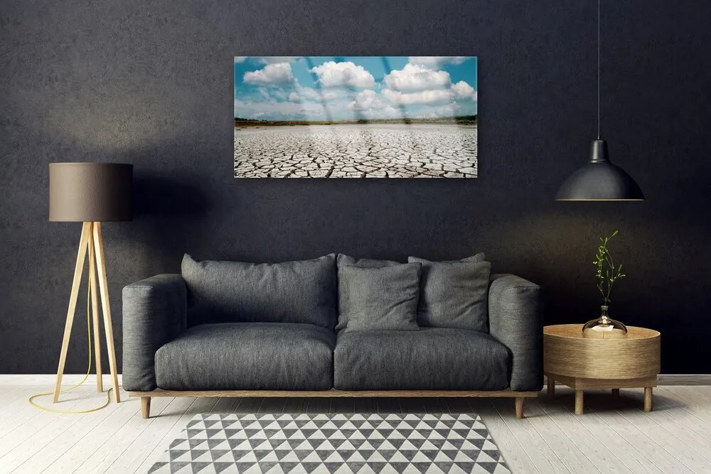 Quadro in vetro Paesaggio fluviale essiccato 100x50 cm