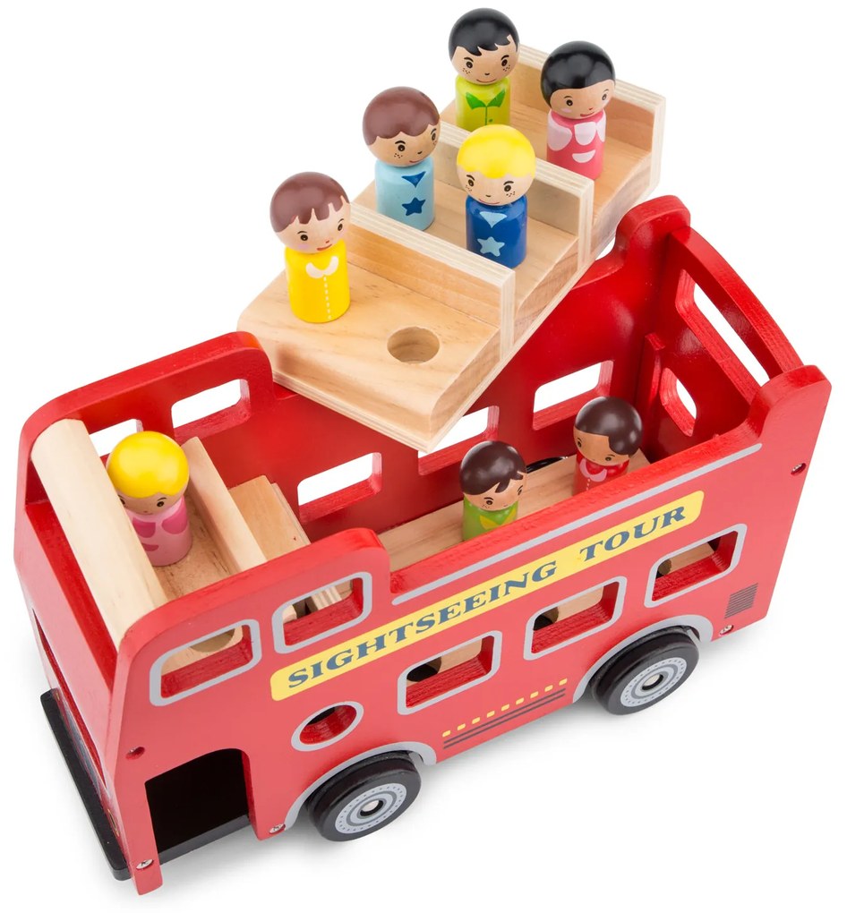 Autobus urbano rosso + 9 figurine di passeggeri