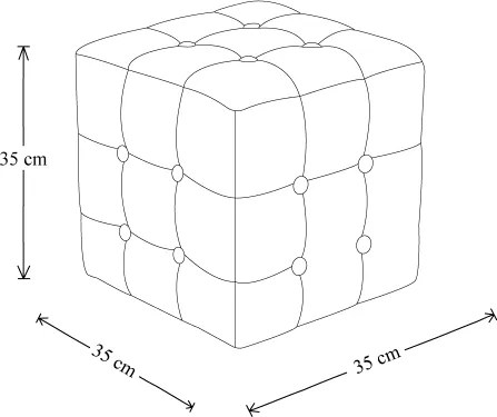 Pouf poggiapiedi in tessuto patchwork 35x35 cm EDITOR
