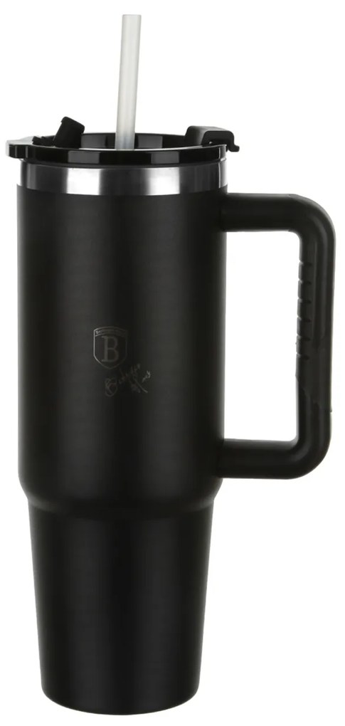 Tazza termica da viaggio con cannuccia 1 L nero