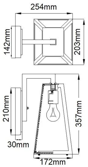 Kichler KL-DELISON-M-RZ - Applique da esterno DELISON 1xE27/60W/230V IP44