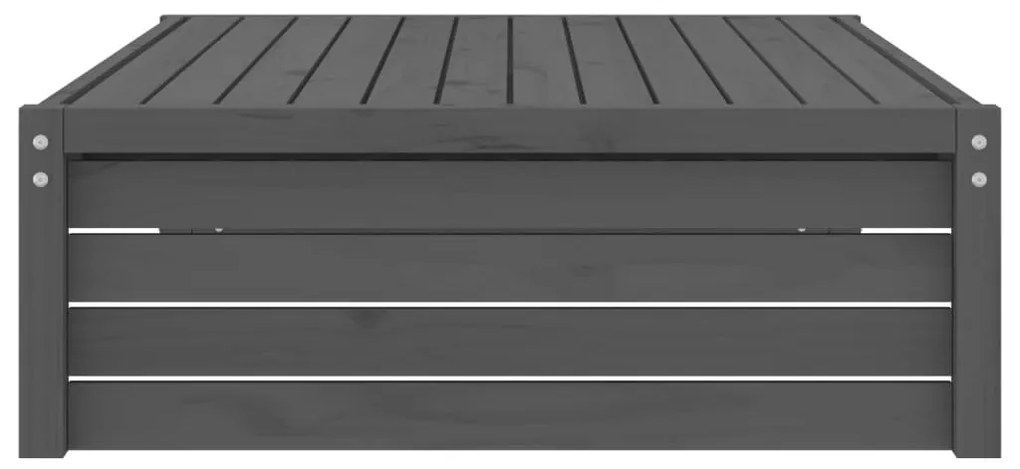 Poggiapiedi da giardino 120x80 cm legno massello di pino grigio