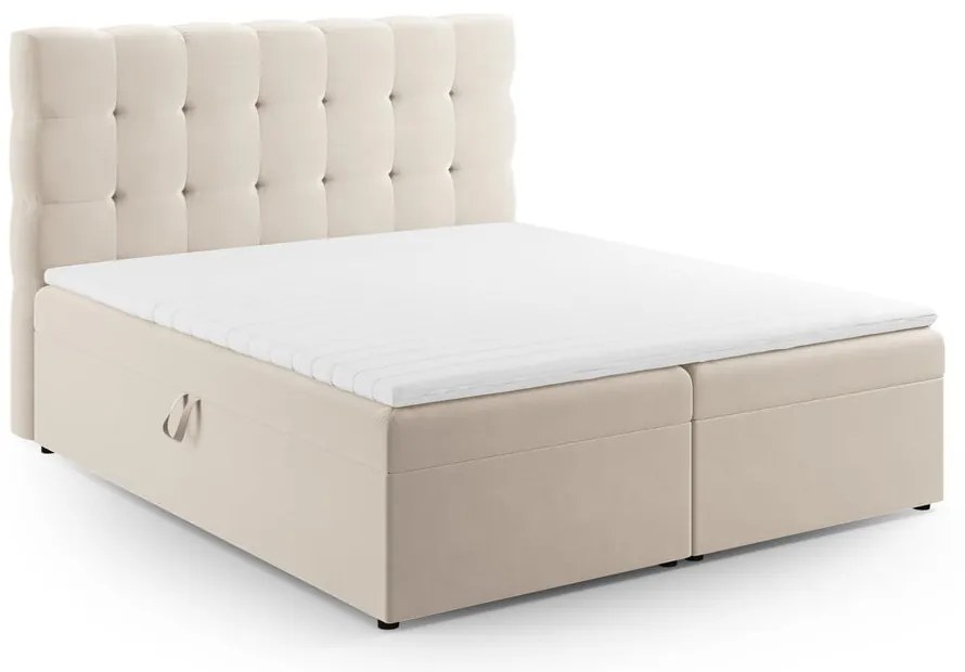 Letto boxspring beige con contenitore 180x200 cm Bali - Cosmopolitan Design