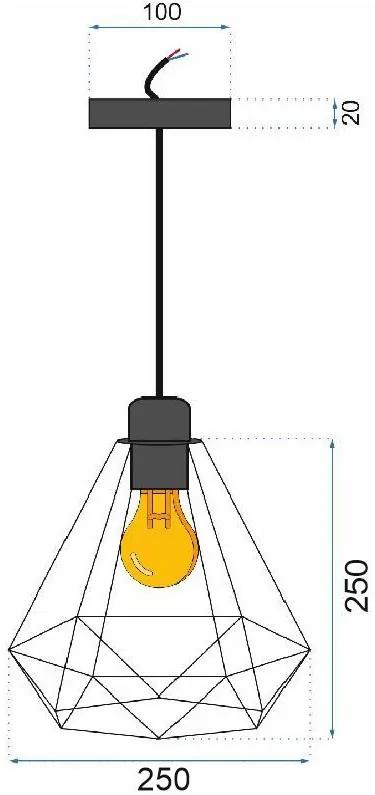 Lampada da soffitto geometrico pensile in stile loft corda APP678-1CP