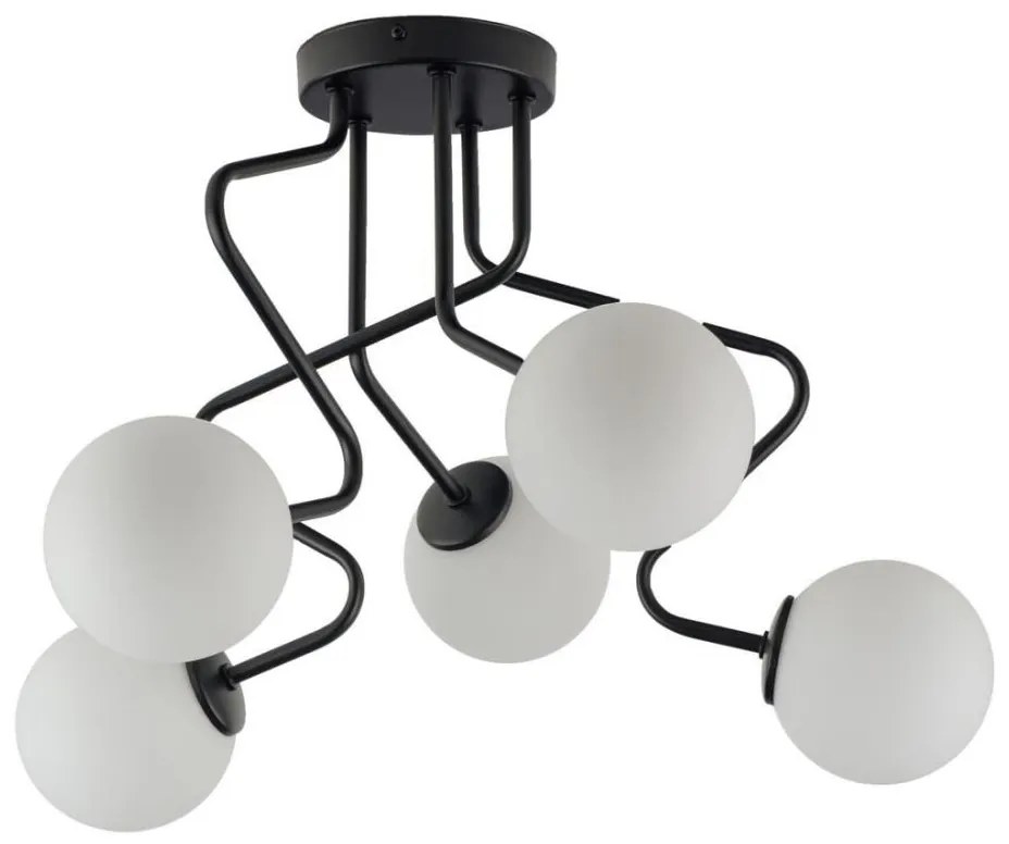 Lampadario a sospensione con supporto rigido ZIGZAG 5xG9/12W/230V nero