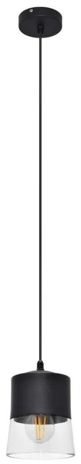 Lampadario a sospensione con filo FERGIE 1xE27/15W/230V nero