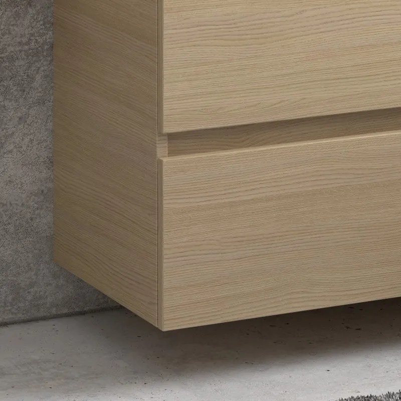 Composizione bagno sospesa 100cm: mobile, specchio contenitore e due pensili TOD-100E - KAMALU
