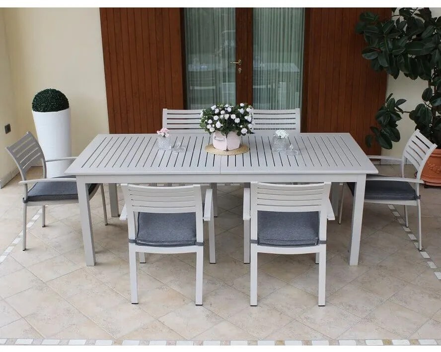 ARGENTUM - tavolo da giardino allungabile in alluminio da 220
