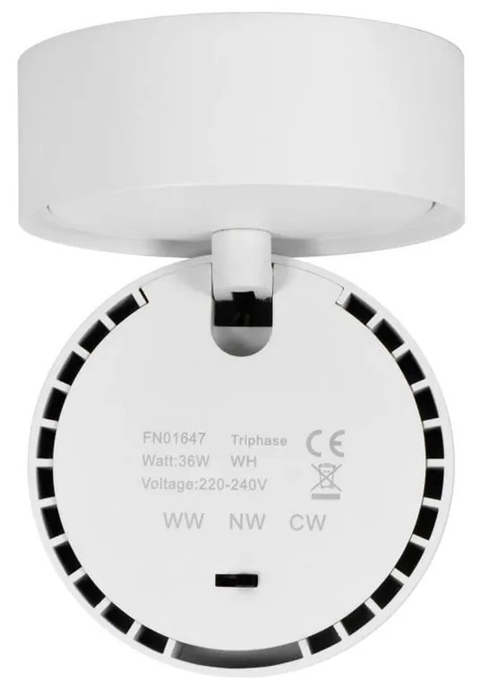 Applique LED 36W da Parete Soffitto Orientabile Bianca 60° CCT 135lm/W