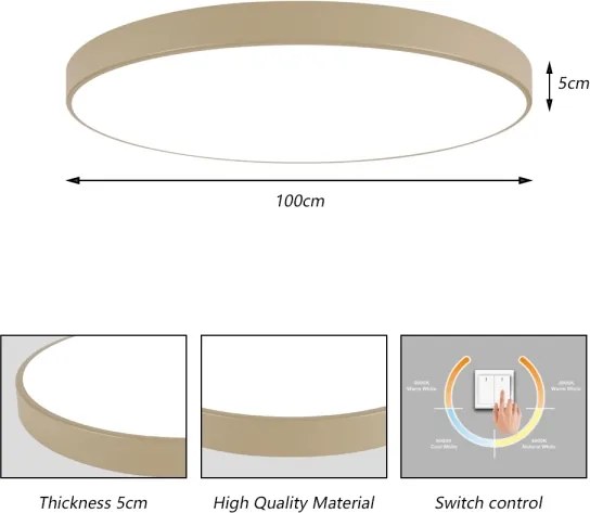 Brilagi-LED Plafoniera POOL LED/128W/230V 3000/4000/6000K diam. 100 cm beige