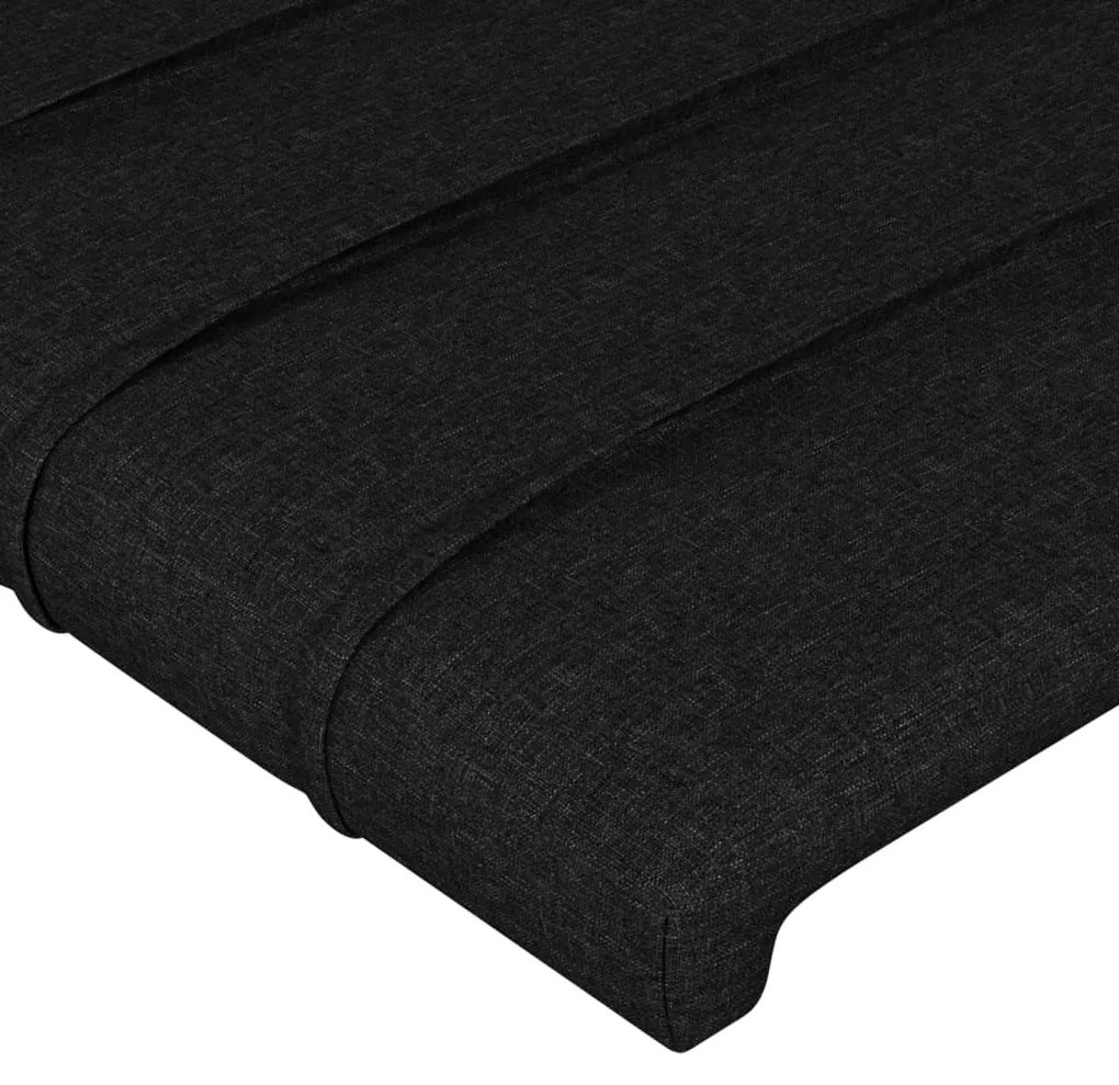 Testiera 2 pz nera 90x5x78/88 cm in tessuto