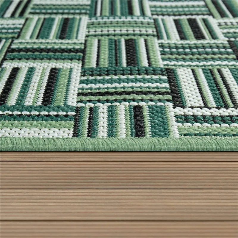 Tappeto di Design per interni ed esterni Varie Dimensioni Mosaico  Colore Verde, Dimensioni cm 120x170