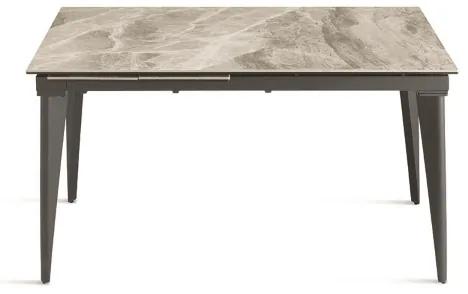 Tavolo allungabile 200 cm ULISSE con top grčs porcellanato effetto Marmo Grigio