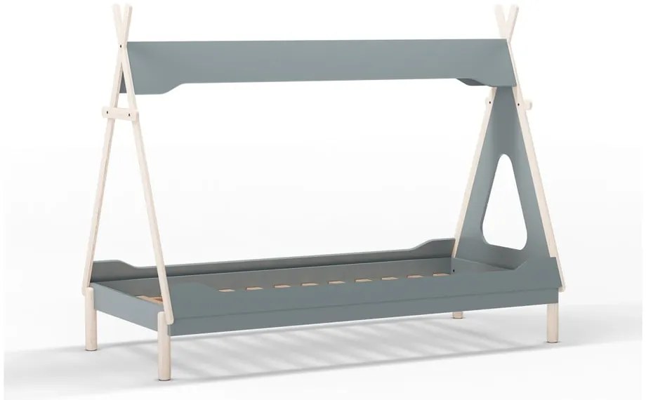 Letto per bambini in legno di pino color petrolio 90x190 cm Nora - Marckeric