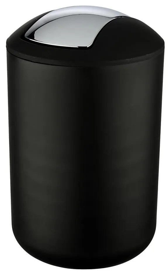 WENKO 21212100 - Cestino BRASIL 19,5x31 cm nero/cromo lucido
