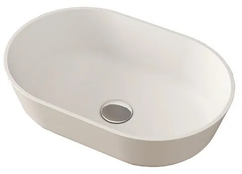 Lavabo da appoggio ovale in solid surface L 48 x H 14 x P 32 cm bianco