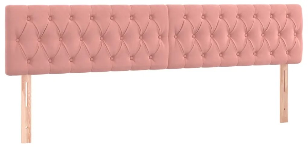 Letto a Molle con Materasso e LED Rosa 180x200 cm in Velluto