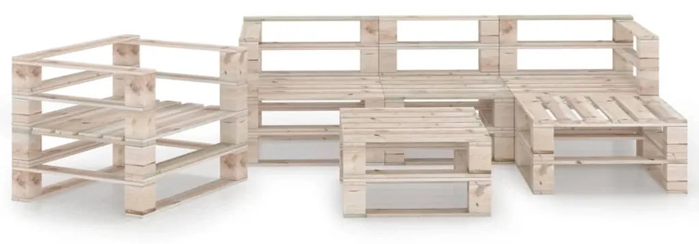 Set divani da giardino su pallet 6 pz in legno di pino