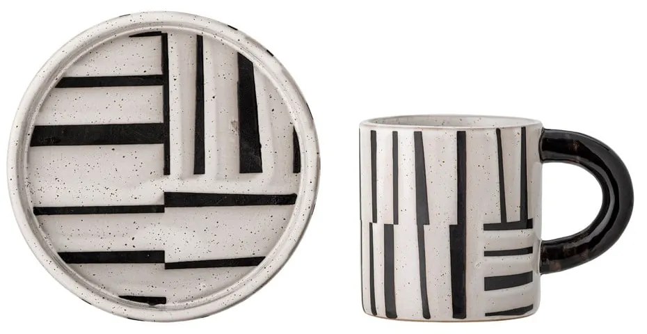 Tazzina bianca e nera in gres 300 ml Frankie – Bloomingville