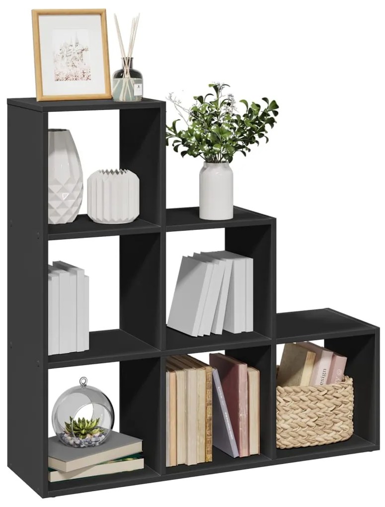 Libreria Divisorio 3 Ripiani Nera 99x29x99 Cm İn Truciolato /