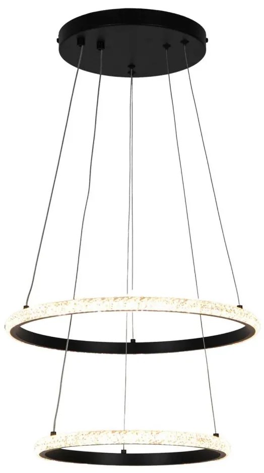 Zuma Line P22082M-2R - Lampadario LED a sospensione con filo RIDE LED/22W/230V + LED/14W nero