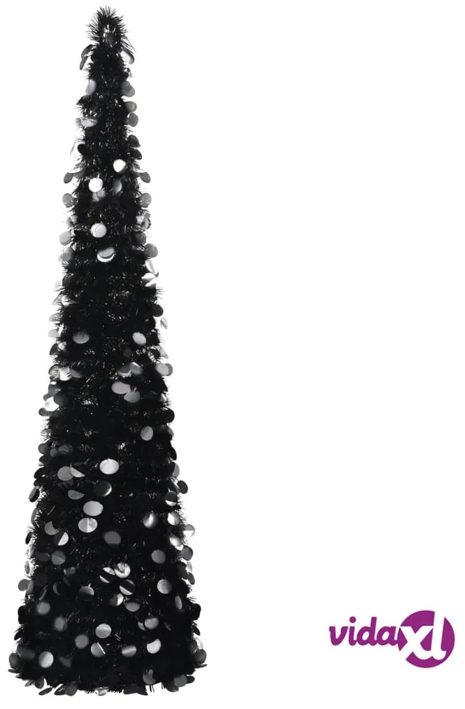 vidaXL Albero di Natale Artificiale Apribile Nero 180 cm PET