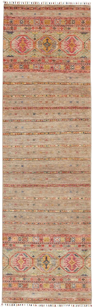 Samarkand Tappeto 290 x 80 Grigio (Pakistan) Annodato A Mano