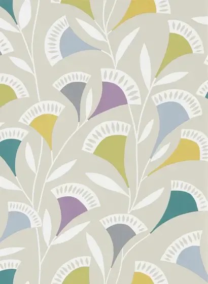 Scion Carta da parati Noukku - Foxglove/ Graphite/ Forest