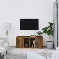 Mobile TV Rovere Fumo 100x35x40 cm in Legno Multistrato 816805